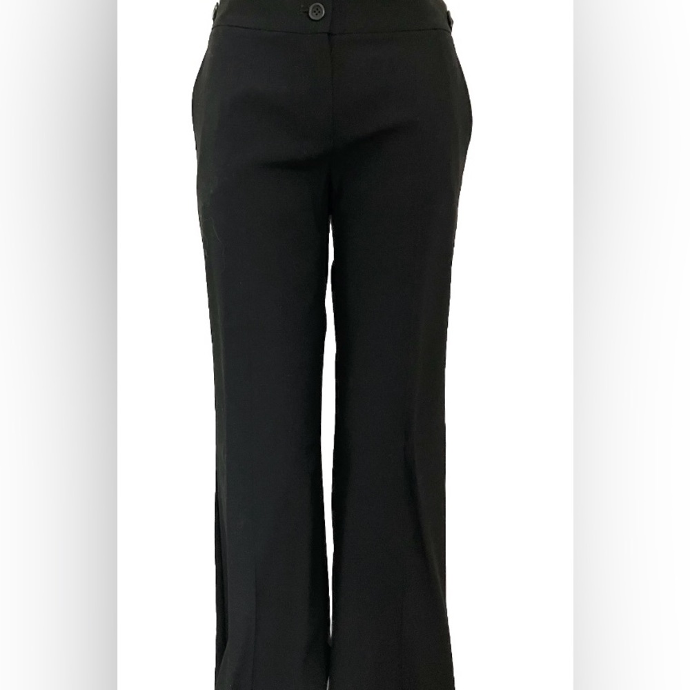 THEORY BLACK FLAT FRONT wool STRETCH work ready! Flared Pants 6 CLASSY~Perfect!